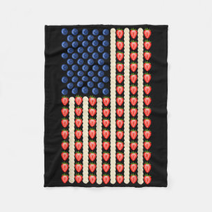 4 juli Aardbei Jello USA Flag Cake Mannen Wom Fleece Deken
