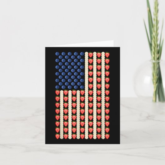 4 juli Aardbei Jello USA Flag Cake Mannen Wom Kaart (Voorkant)