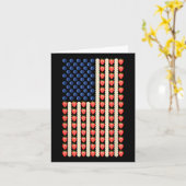 4 juli Aardbei Jello USA Flag Cake Mannen Wom Kaart (Gele Bloem)