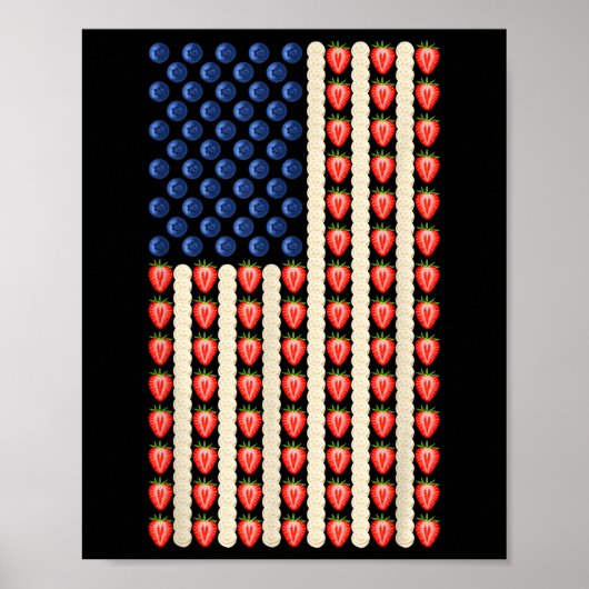 4 juli Aardbei Jello USA Flag Cake Mannen Wom Poster (Voorkant)