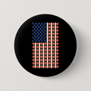 4 juli Aardbei Jello USA Flag Cake Mannen Wom Ronde Button 5,7 Cm