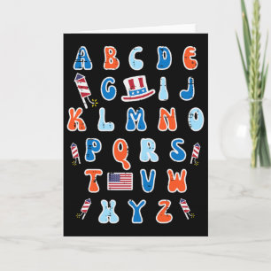 4 juli Abc Alfabet Patriotisch Preschool Leerplan Kaart