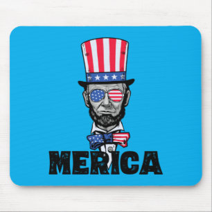 4 juli Abe Lincoln Amerika Bzr Grappige Kinderen Muismat
