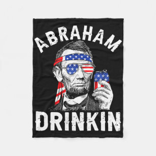 4 juli Abraham Drink Merica Abe Lincoln Be Fleece Deken