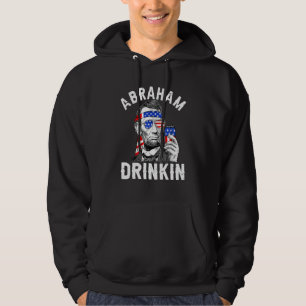 4 juli Abraham Drinkende Merica Abe Lincoln Be Hoodie