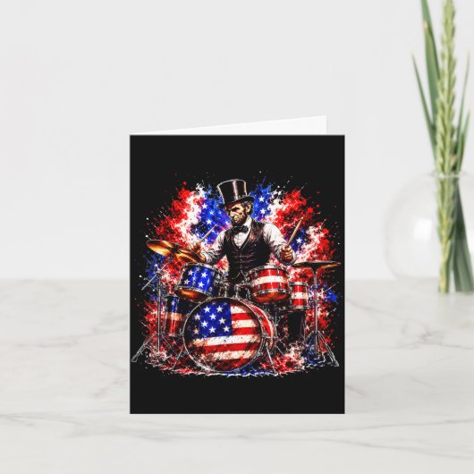 4 juli Abraham Lincoln drummen op trommels Kaart (Voorkant)