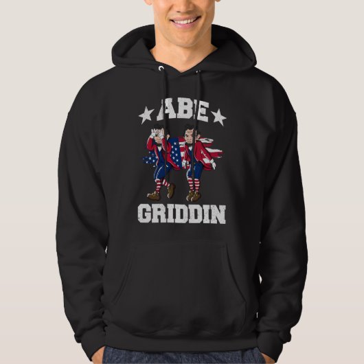 4 juli Abraham Lincoln Griddy Abe Griddin Hoodie (Voorkant)