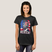 4 juli Abraham Lincoln Zonnebril American FL T-shirt (Voorkant volledig)