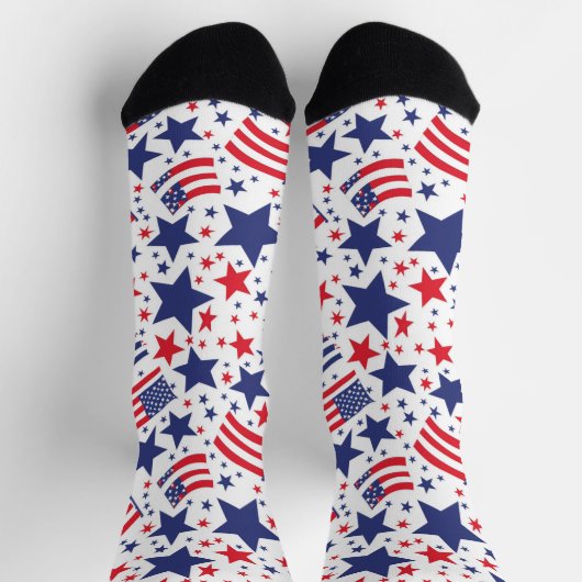 4 juli Abstract patriottisch patroon Sokken (Top)