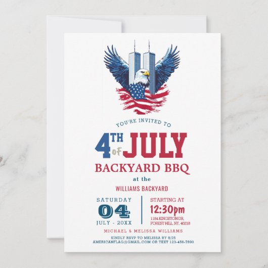 4 juli Achtertuin BBQ I Two Towers Theme Kaart (Voorkant)