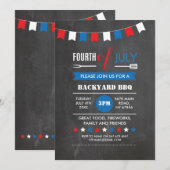 4 juli Achtertuin BBQ Onafhankelijkheidsfeest Uitn Kaart (Voorkant / Achterkant)