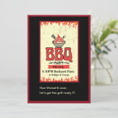 4 juli achtertuin bbq party kaart (Staand voorkant)