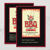 4 juli achtertuin bbq party kaart (Voorkant / Achterkant)