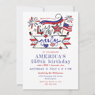 4 juli achtertuin BBQ & vuurwerk Amerika 250 Kaart