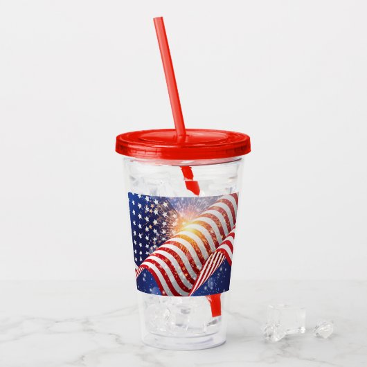 4 juli Acryl Tumbler Acryl Drinkbeker (Voorkant ijs)