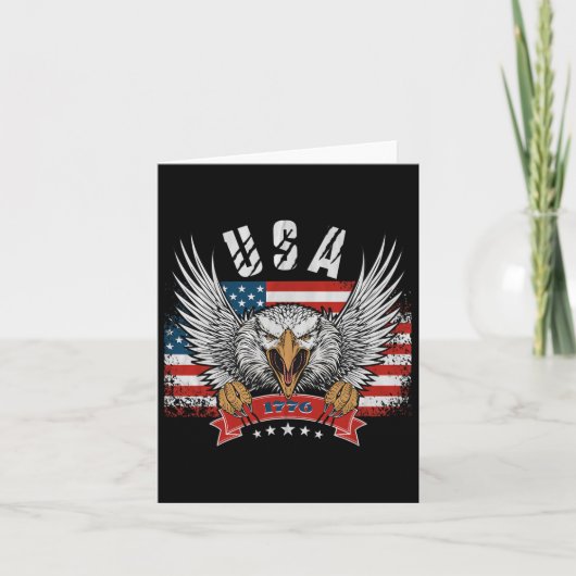 4 juli adelaar Amerika Onafhankelijkheidsdag Pat Kaart (Voorkant)