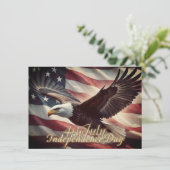 4 juli adelaar met Amerikaanse vlag (Staand voorkant)