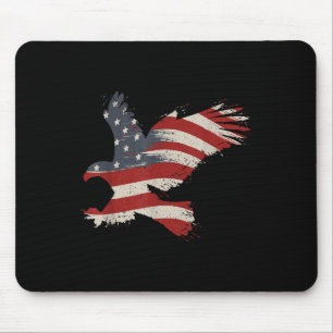 4 juli adelaar met Amerikaanse vlag cadeau T-shirt Muismat