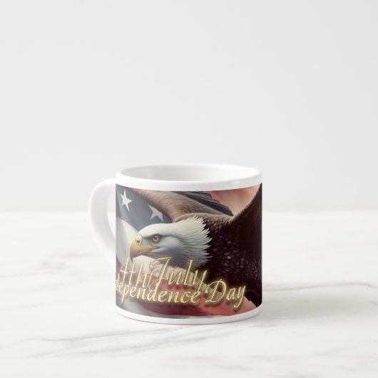 4 juli adelaar met Amerikaanse vlag Espresso Kop (Links)