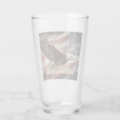 4 juli adelaar met Amerikaanse vlag Glas (Achterkant)