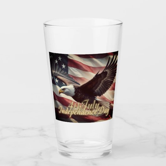 4 juli adelaar met Amerikaanse vlag Glas (Voorkant)