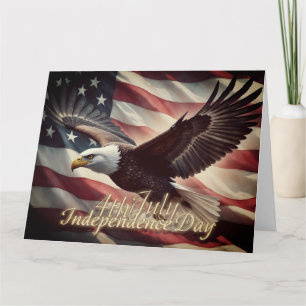 4 juli adelaar met Amerikaanse vlag Kaart