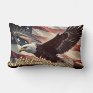 4 juli-adelaar met Amerikaanse vlag Kussen