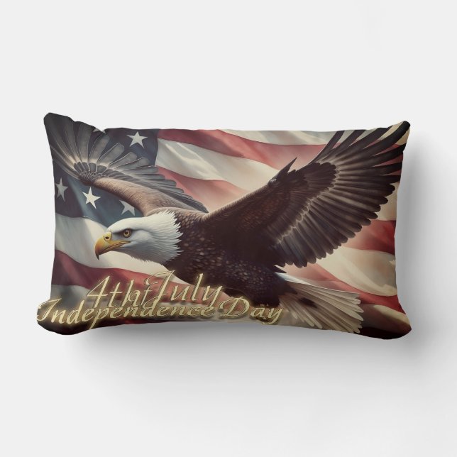 4 juli-adelaar met Amerikaanse vlag Kussen (Voorkant)