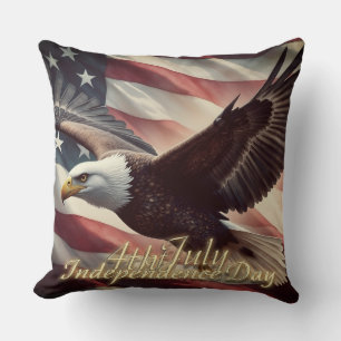 4 juli adelaar met Amerikaanse vlag Kussen