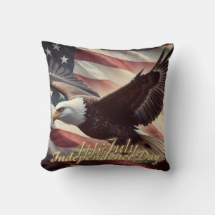 4 juli adelaar met Amerikaanse vlag Kussen