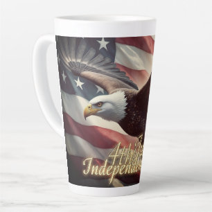 4 juli adelaar met Amerikaanse vlag Latte Mok