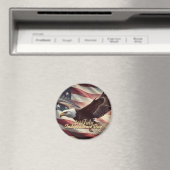 4 juli Adelaar met Amerikaanse vlag Magneet (Insitu (Vaatwasser))