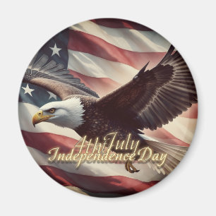 4 juli Adelaar met Amerikaanse vlag Magneet