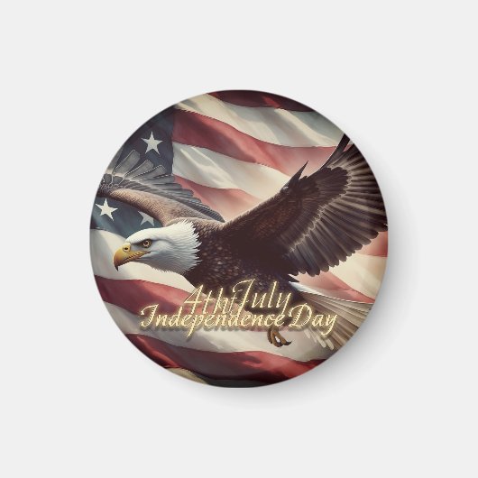 4 juli-adelaar met Amerikaanse vlag Magneet (Voorkant)