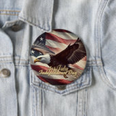 4 juli-adelaar met Amerikaanse vlag Ronde Button 4,0 Cm (In situ)
