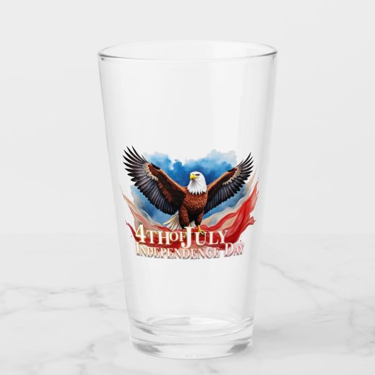 4 juli-adelaar – Patriottisch kunstontwerp Glas (Voorkant)
