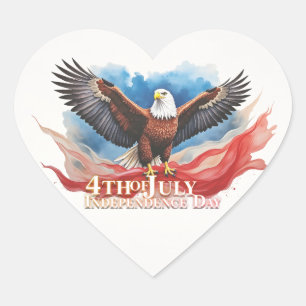 4 juli adelaar – patriottisch kunstontwerp hart sticker