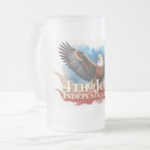 4 juli adelaar – Patriottisch kunstontwerp Matglas Bierpul
