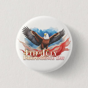 4 juli-adelaar – Patriottisch kunstontwerp Ronde Button 3,2 Cm