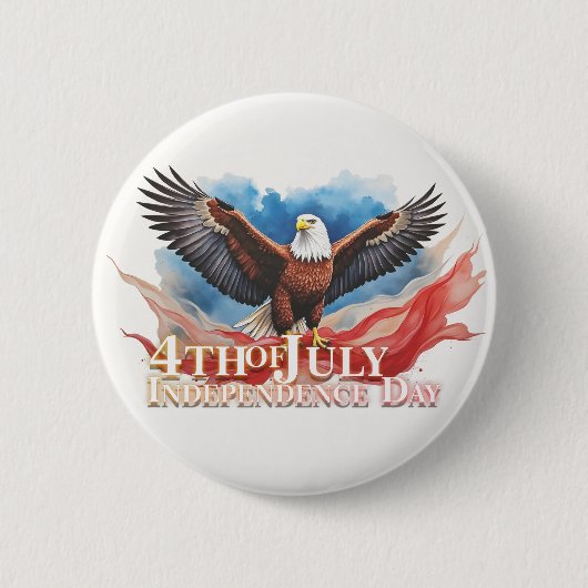 4 juli-adelaar – Patriottisch kunstontwerp Ronde Button 5,7 Cm (Voorkant)