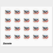 4 juli adelaar – patriottisch kunstontwerp ronde sticker (Vel)