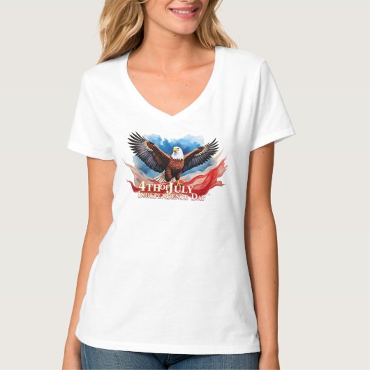 4 juli-adelaar – Patriottisch kunstontwerp T-shirt (Voorkant)