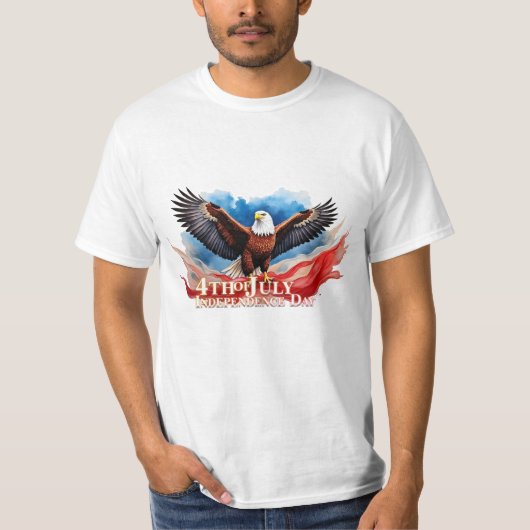 4 juli adelaar – Patriottisch kunstontwerp T-shirt (Voorkant)