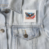 4 juli-adelaar – Patriottisch kunstontwerp Vierkante Button 5,1 Cm (In situ)