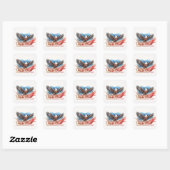 4 juli adelaar – patriottisch kunstontwerp vierkante sticker (Vel)