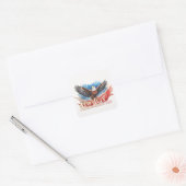 4 juli adelaar – patriottisch kunstontwerp vierkante sticker (Envelop)
