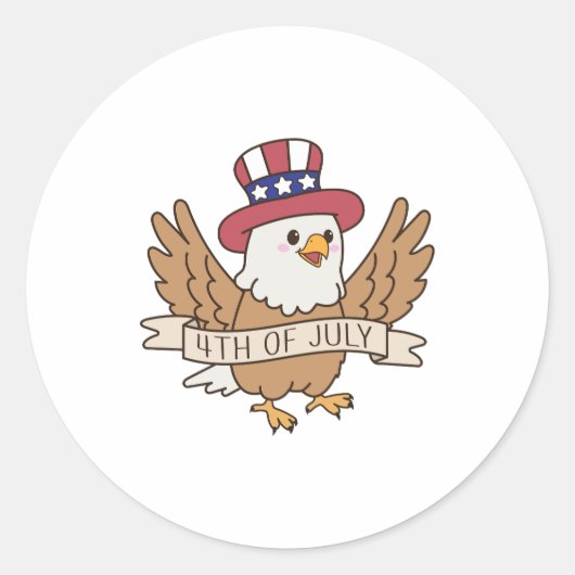 4 juli adelaar ronde sticker (Voorkant)