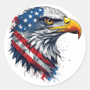 4 juli Adelaar Shirt – Patriottisch USA-ontwerp Ronde Sticker