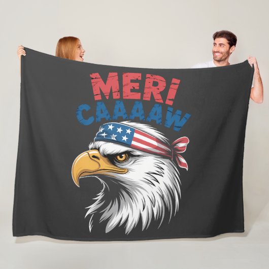 4 juli adelaar vrijheid patriottisch fleece deken (In situ)