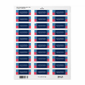 4 juli Adresetiketten van Gingham Picnic Etiket (Full Sheet)